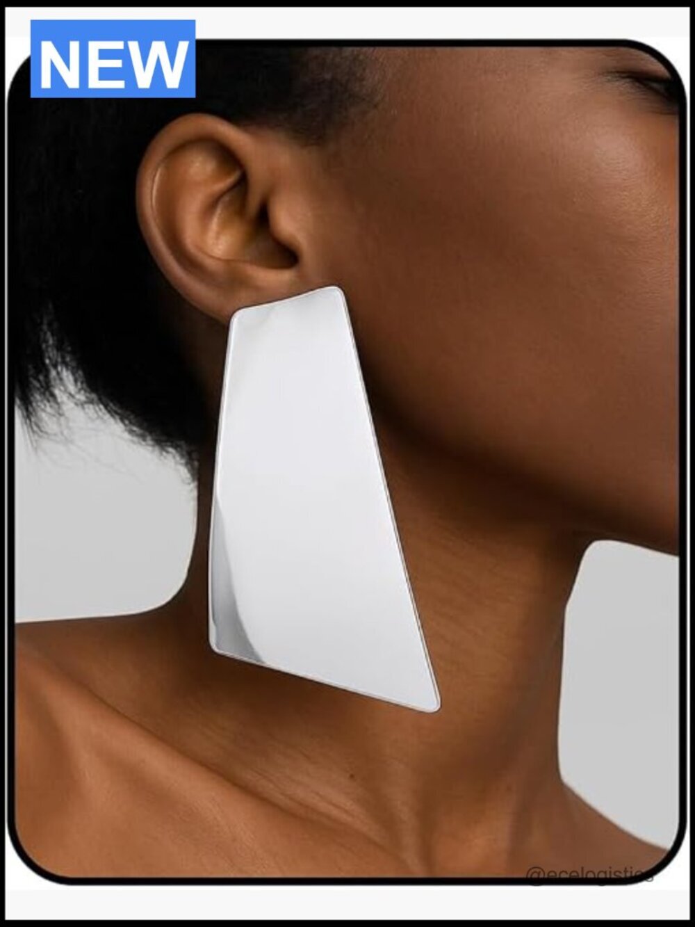 Chunky Large Statement Geometric Hoop Earrings Stainless Steel